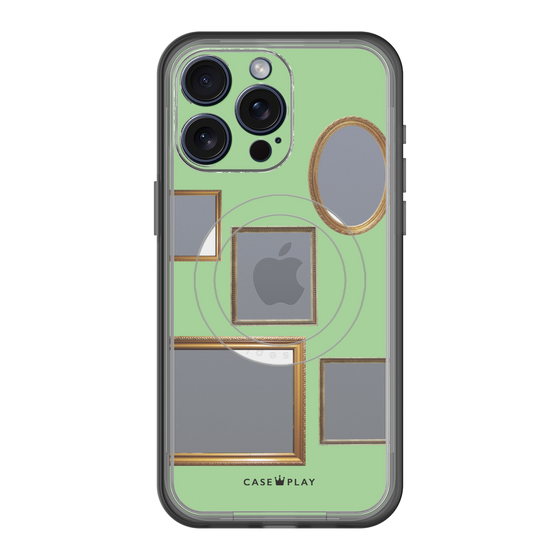 スリムプロテクションプレミアムケース with MagSafe［ Photo Frames - Light Green ］