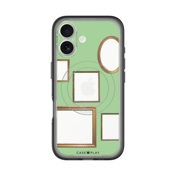 スリムプロテクションプレミアムケース with MagSafe［ Photo Frames - Light Green ］