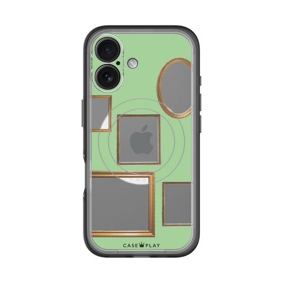 スリムプロテクションプレミアムケース with MagSafe［ Photo Frames - Light Green ］