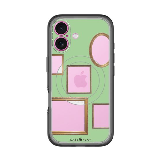 スリムプロテクションプレミアムケース with MagSafe［ Photo Frames - Light Green ］