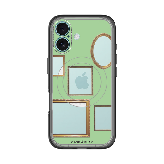 スリムプロテクションプレミアムケース with MagSafe［ Photo Frames - Light Green ］