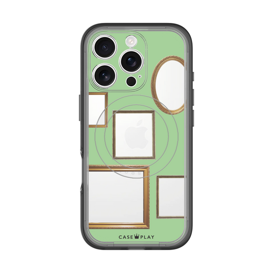 スリムプロテクションプレミアムケース with MagSafe［ Photo Frames - Light Green ］