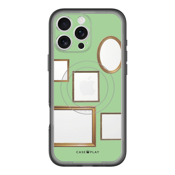スリムプロテクションプレミアムケース with MagSafe［ Photo Frames - Light Green ］