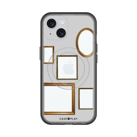 スリムプロテクションプレミアムケース with MagSafe［ Photo Frames - Light Gray ］