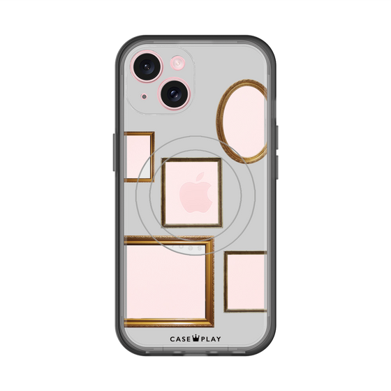 スリムプロテクションプレミアムケース with MagSafe［ Photo Frames - Light Gray ］
