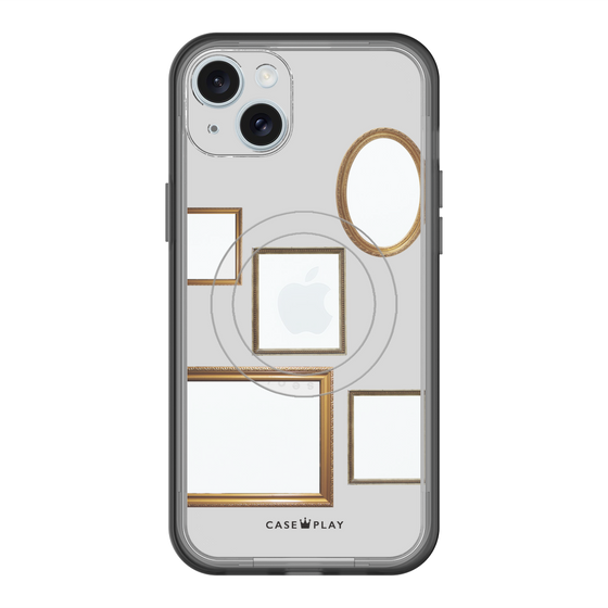 スリムプロテクションプレミアムケース with MagSafe［ Photo Frames - Light Gray ］