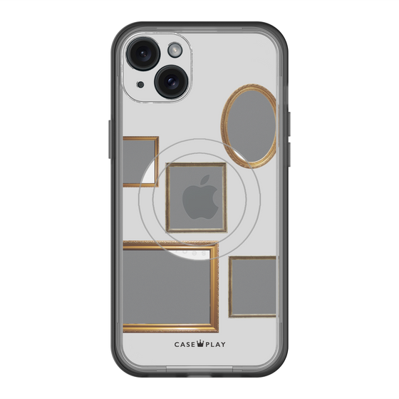 スリムプロテクションプレミアムケース with MagSafe［ Photo Frames - Light Gray ］
