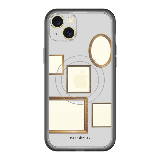 スリムプロテクションプレミアムケース with MagSafe［ Photo Frames - Light Gray ］