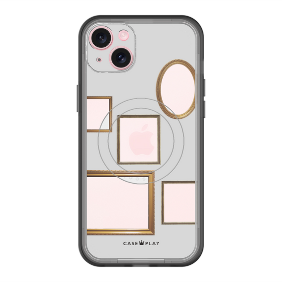 スリムプロテクションプレミアムケース with MagSafe［ Photo Frames - Light Gray ］
