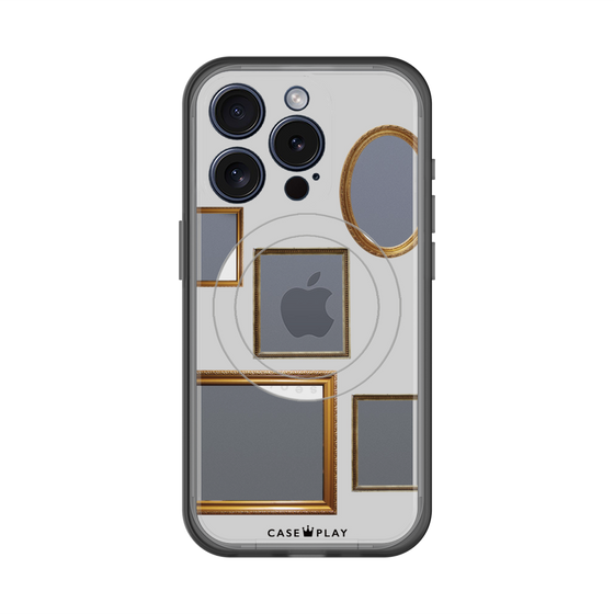 スリムプロテクションプレミアムケース with MagSafe［ Photo Frames - Light Gray ］