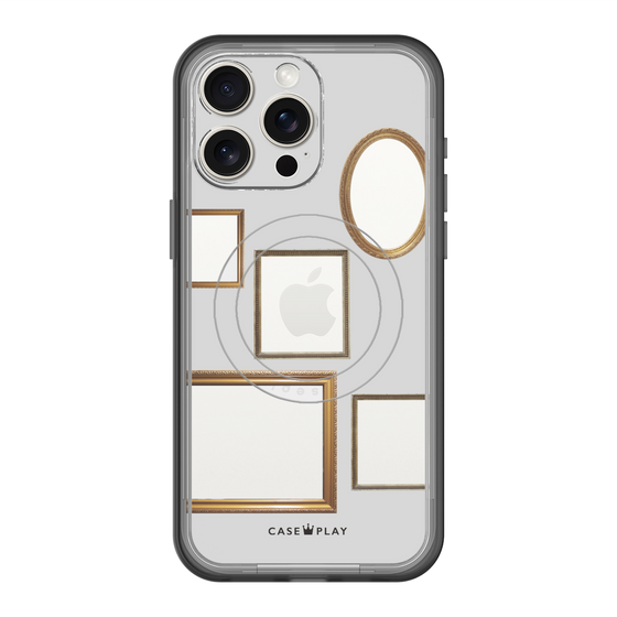 スリムプロテクションプレミアムケース with MagSafe［ Photo Frames - Light Gray ］