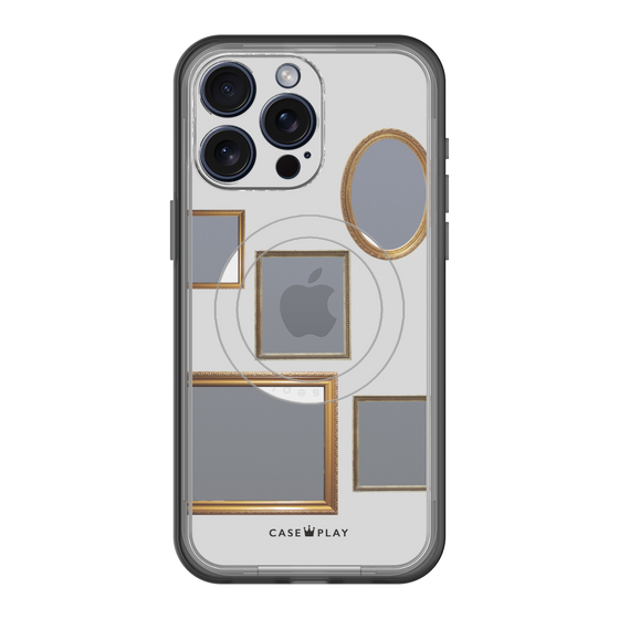 スリムプロテクションプレミアムケース with MagSafe［ Photo Frames - Light Gray ］
