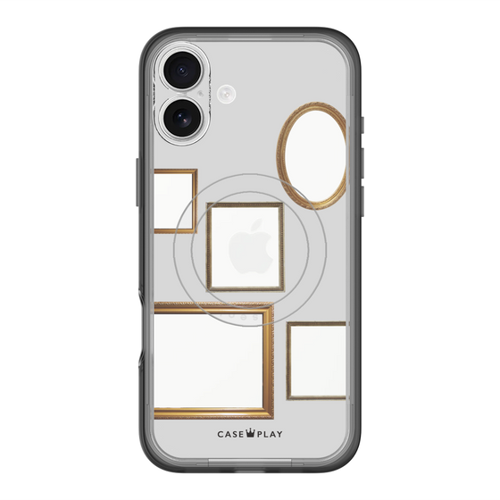 スリムプロテクションプレミアムケース with MagSafe［ Photo Frames - Light Gray ］