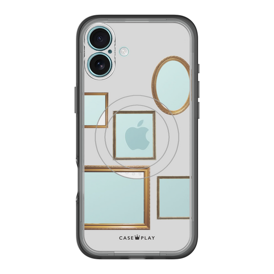 スリムプロテクションプレミアムケース with MagSafe［ Photo Frames - Light Gray ］