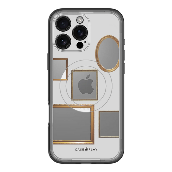 スリムプロテクションプレミアムケース with MagSafe［ Photo Frames - Light Gray ］