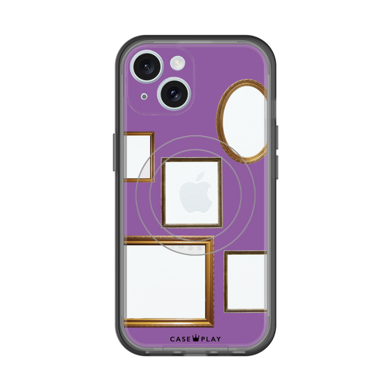 スリムプロテクションプレミアムケース with MagSafe［ Photo Frames - Purple ］