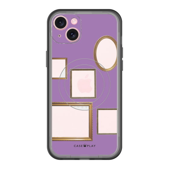 スリムプロテクションプレミアムケース with MagSafe［ Photo Frames - Purple ］