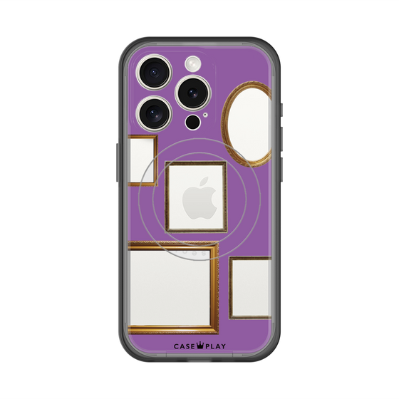 スリムプロテクションプレミアムケース with MagSafe［ Photo Frames - Purple ］