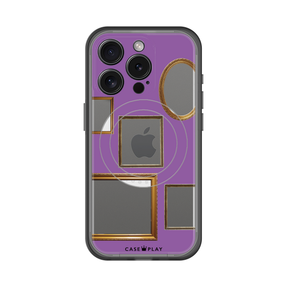 スリムプロテクションプレミアムケース with MagSafe［ Photo Frames - Purple ］