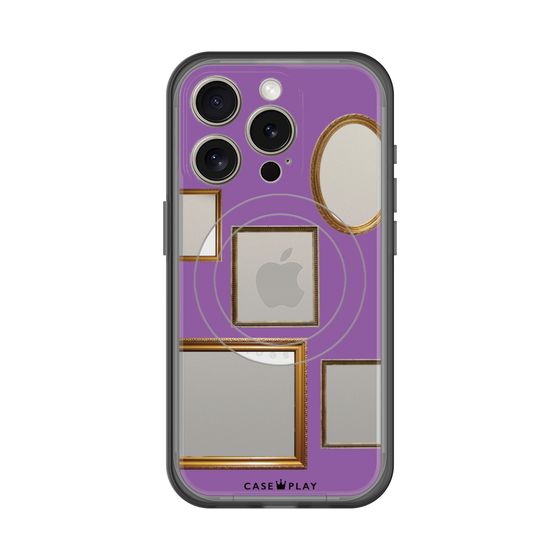 スリムプロテクションプレミアムケース with MagSafe［ Photo Frames - Purple ］