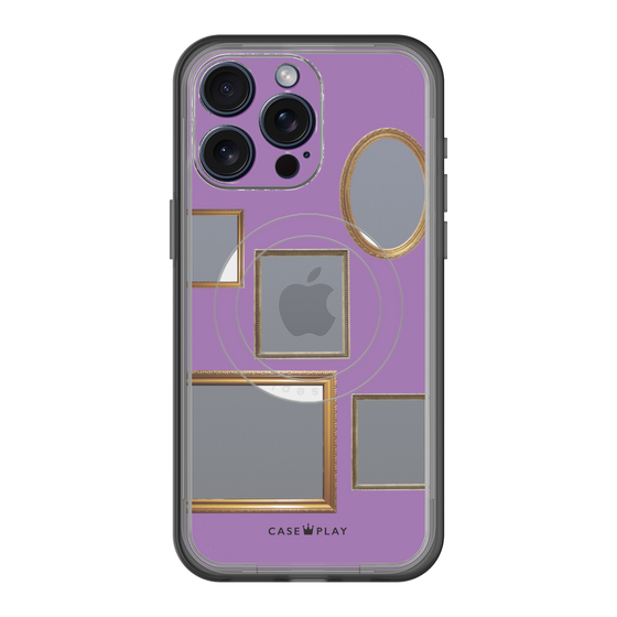 スリムプロテクションプレミアムケース with MagSafe［ Photo Frames - Purple ］