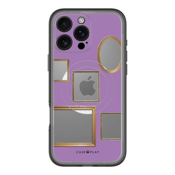 スリムプロテクションプレミアムケース with MagSafe［ Photo Frames - Purple ］