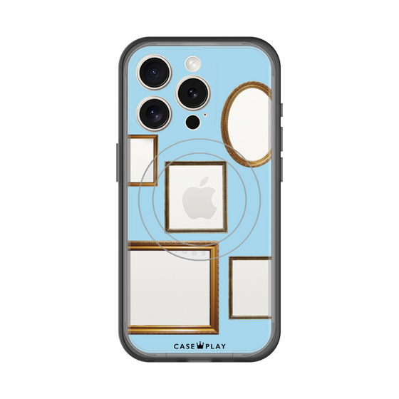 スリムプロテクションプレミアムケース with MagSafe［ Photo Frames - Light Blue ］