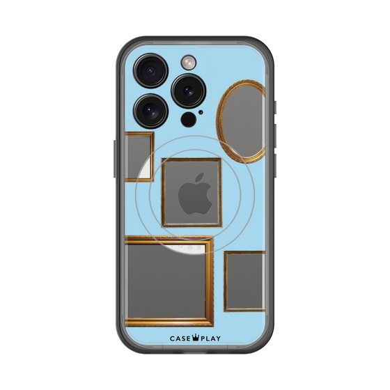 スリムプロテクションプレミアムケース with MagSafe［ Photo Frames - Light Blue ］