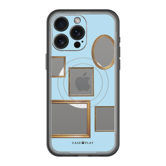 スリムプロテクションプレミアムケース with MagSafe［ Photo Frames - Light Blue ］