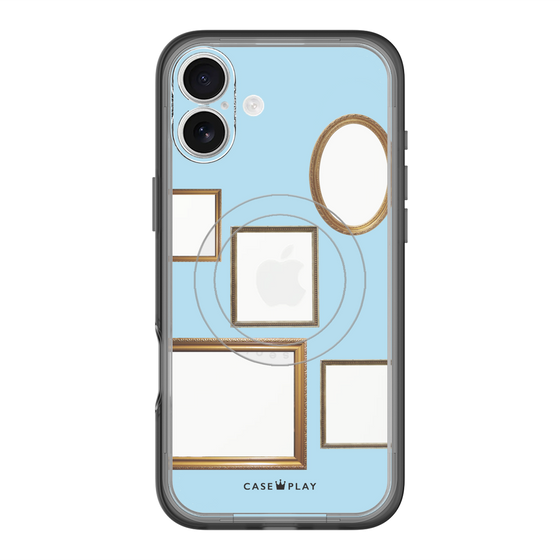 スリムプロテクションプレミアムケース with MagSafe［ Photo Frames - Light Blue ］
