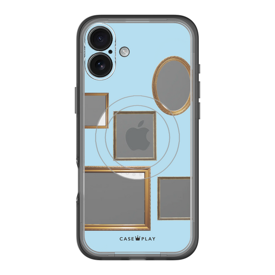スリムプロテクションプレミアムケース with MagSafe［ Photo Frames - Light Blue ］