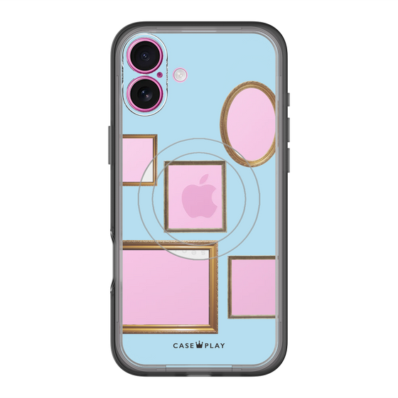スリムプロテクションプレミアムケース with MagSafe［ Photo Frames - Light Blue ］