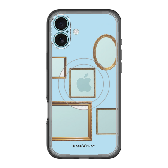 スリムプロテクションプレミアムケース with MagSafe［ Photo Frames - Light Blue ］