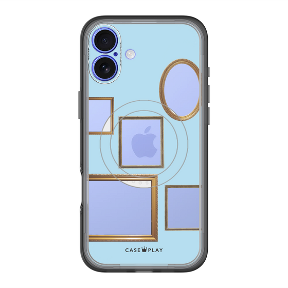 スリムプロテクションプレミアムケース with MagSafe［ Photo Frames - Light Blue ］
