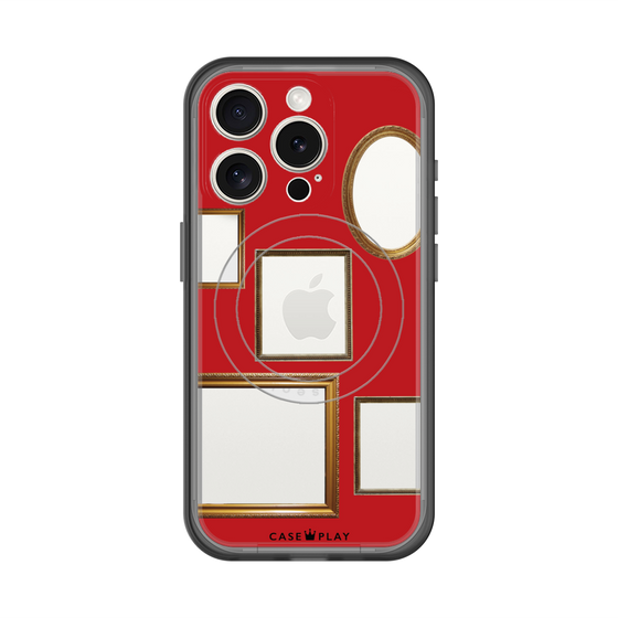 スリムプロテクションプレミアムケース with MagSafe［ Photo Frames - Red ］