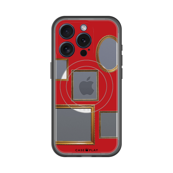 スリムプロテクションプレミアムケース with MagSafe［ Photo Frames - Red ］