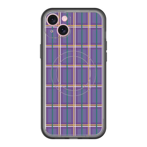 スリムプロテクションプレミアムケース with MagSafe［ Tartan Check - Purple ］
