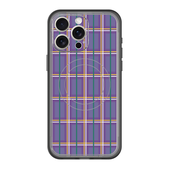 スリムプロテクションプレミアムケース with MagSafe［ Tartan Check - Purple ］