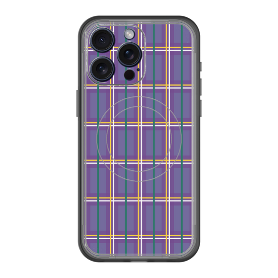 スリムプロテクションプレミアムケース with MagSafe［ Tartan Check - Purple ］