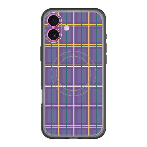 スリムプロテクションプレミアムケース with MagSafe［ Tartan Check - Purple ］