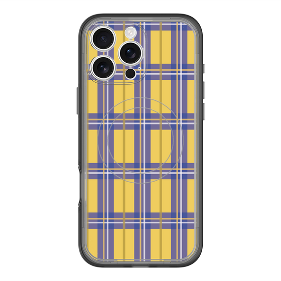 スリムプロテクションプレミアムケース with MagSafe［ Tartan Check - Yellow ］
