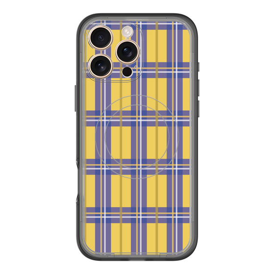 スリムプロテクションプレミアムケース with MagSafe［ Tartan Check - Yellow ］