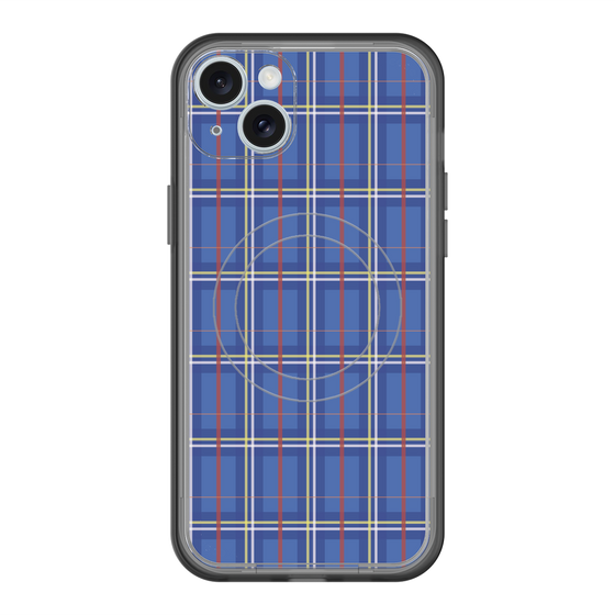 スリムプロテクションプレミアムケース with MagSafe［ Tartan Check - Blue ］
