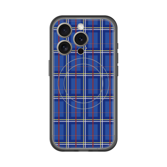 スリムプロテクションプレミアムケース with MagSafe［ Tartan Check - Blue ］