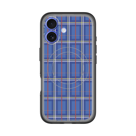 スリムプロテクションプレミアムケース with MagSafe［ Tartan Check - Blue ］