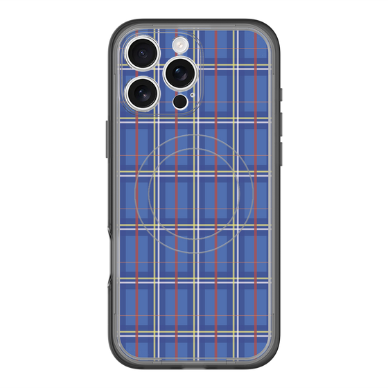 スリムプロテクションプレミアムケース with MagSafe［ Tartan Check - Blue ］