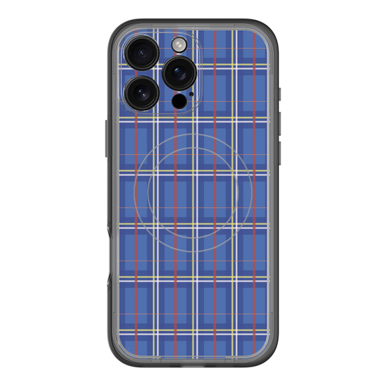 スリムプロテクションプレミアムケース with MagSafe［ Tartan Check - Blue ］