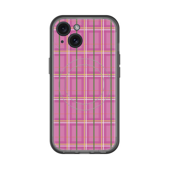 スリムプロテクションプレミアムケース with MagSafe［ Tartan Check - Pink ］