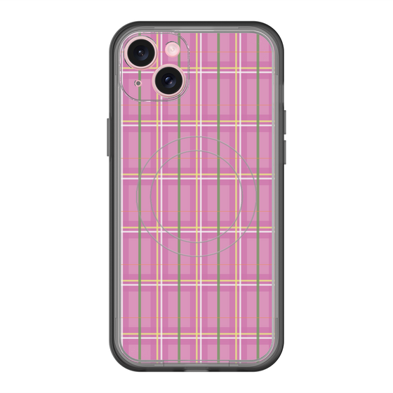 スリムプロテクションプレミアムケース with MagSafe［ Tartan Check - Pink ］