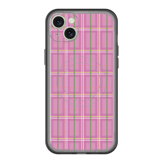 スリムプロテクションプレミアムケース with MagSafe［ Tartan Check - Pink ］